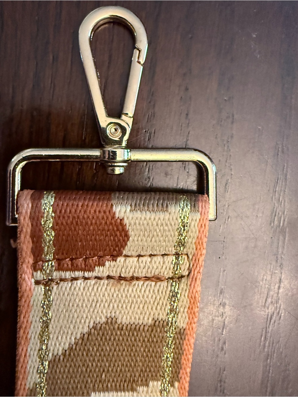 Ah•Dorned vegan leather crossbody bag/pouch w/ camo strap New - camel brown - Picture 13 of 13